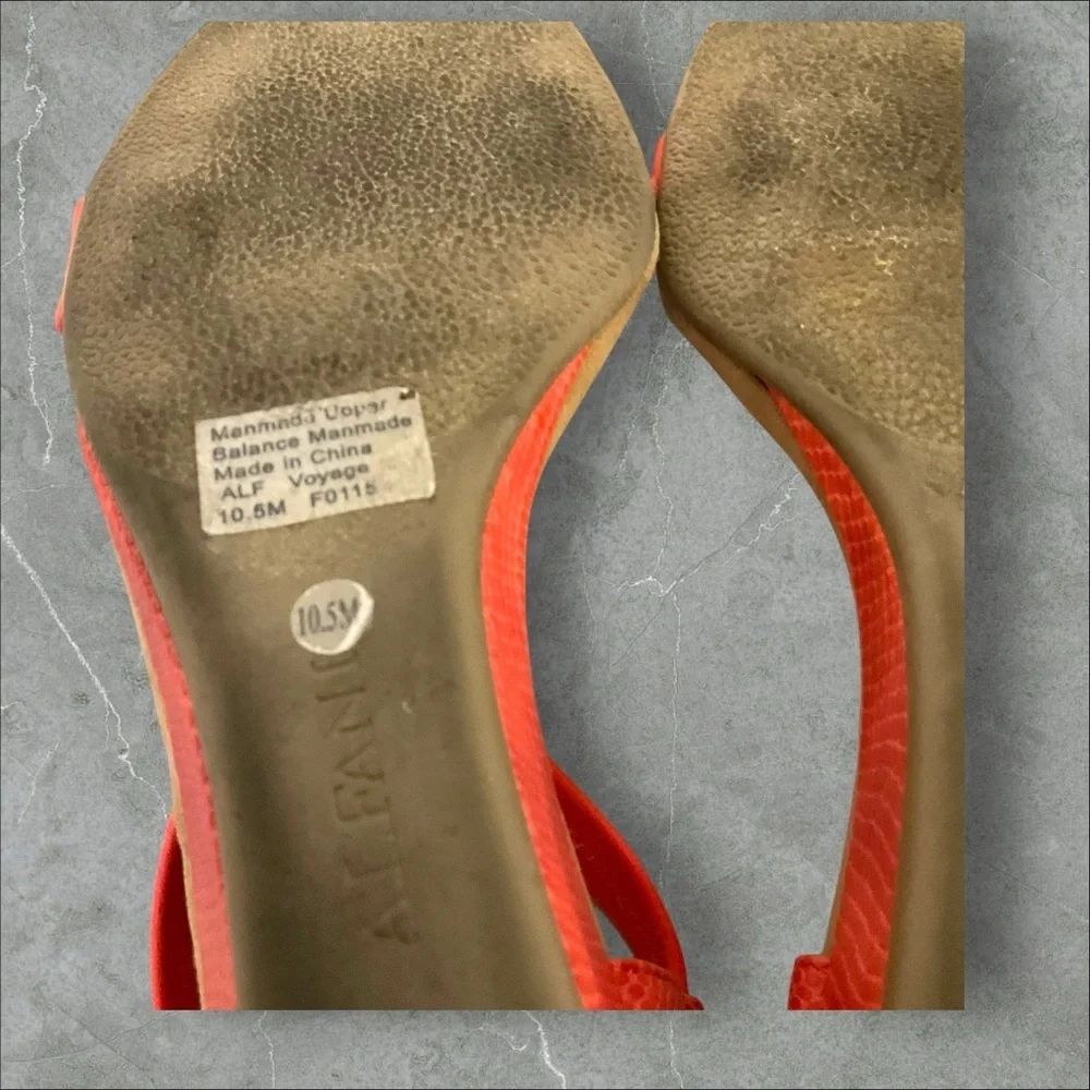 Alfani Persimmon Wedge Sandal SZ 10.5 Slip On Comfort Sole Retro Coquette Women‎